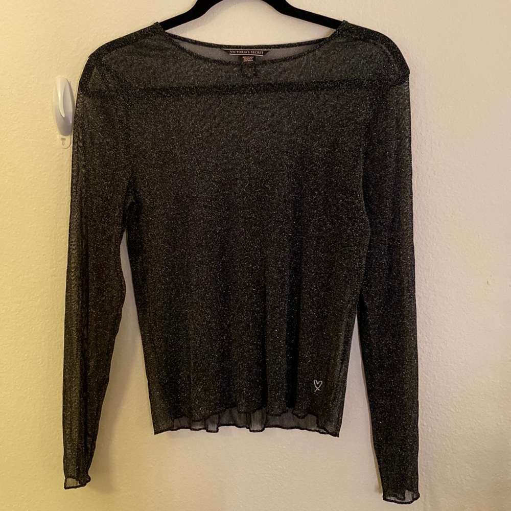 Victoria’s Secret Black Sheer Sparkle Top